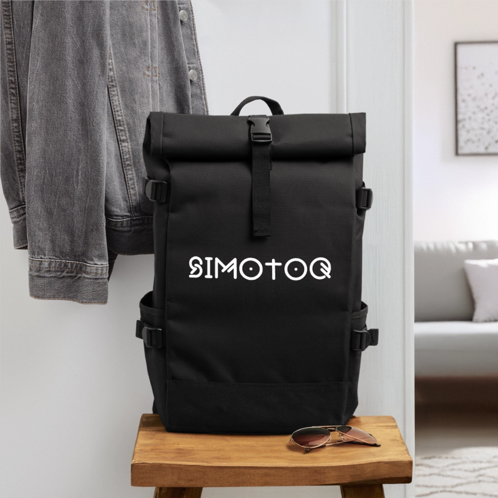 Simotoq Rolltop Rucksack - Schwarz