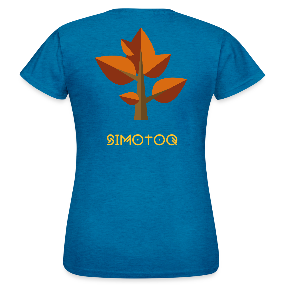Simotoq Frauen T-Shirt - Herbst Edition - Antikblaues Saphir meliert