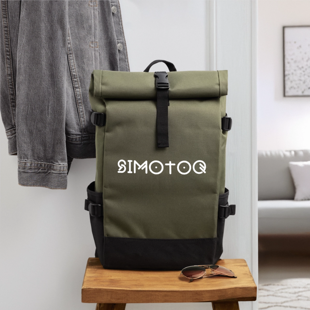 Simotoq Rolltop Rucksack - Olive/Schwarz